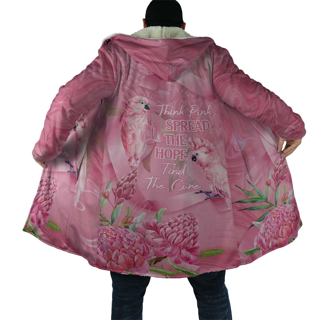 Australia Breast Cancer Awareness Cloak Think Pink Cockatoos Ribbon - Aussie Hoodie