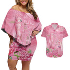 Australia Breast Cancer Awareness Couples Matching Off Shoulder Short Dress and Hawaiian Shirt Think Pink Cockatoos Ribbon - Aussie Hoodie