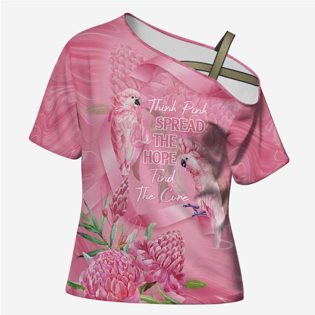 Australia Breast Cancer Awareness Cross Shoulder Shirt Think Pink Cockatoos Ribbon - Aussie Hoodie