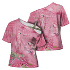 Australia Breast Cancer Awareness Cross Shoulder Shirt Think Pink Cockatoos Ribbon - Aussie Hoodie