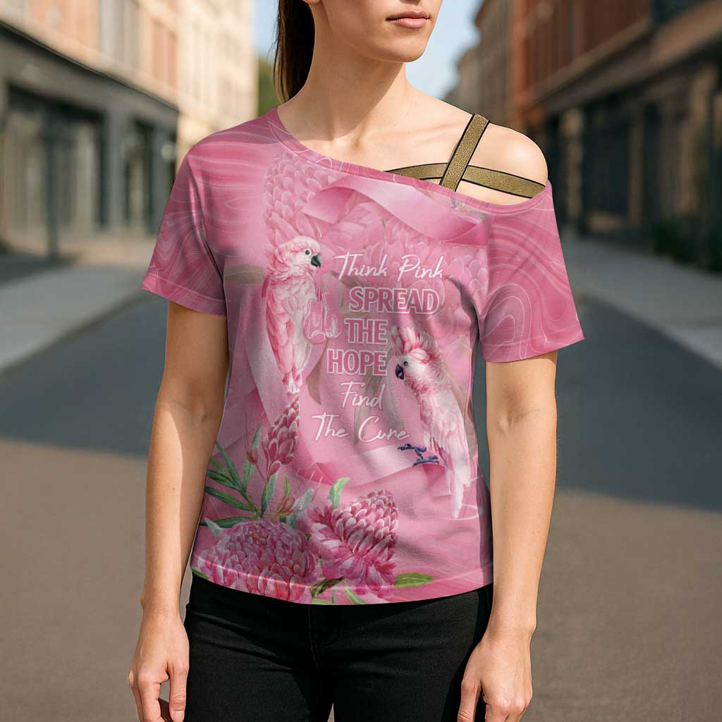 Australia Breast Cancer Awareness Cross Shoulder Shirt Think Pink Cockatoos Ribbon - Aussie Hoodie