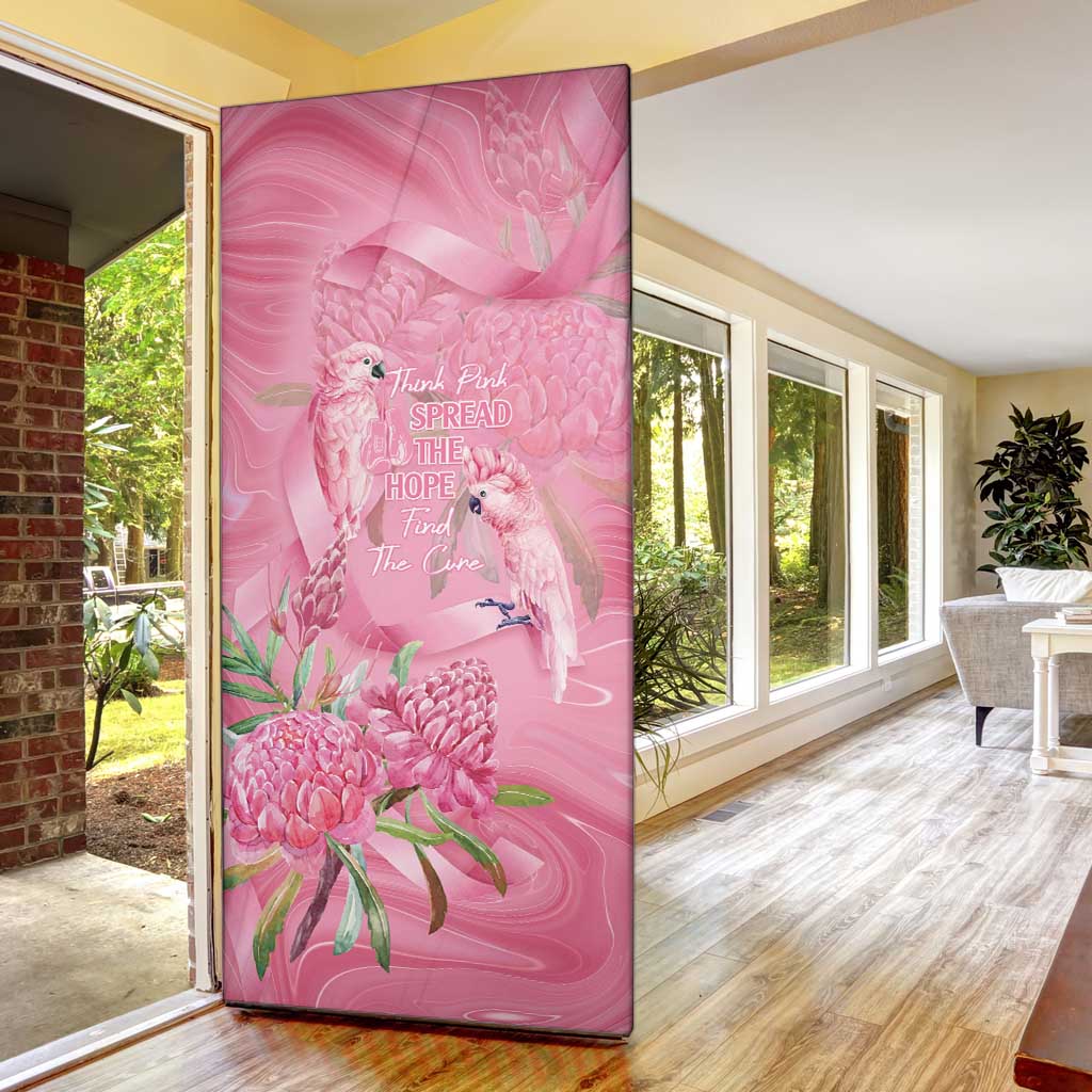 Australia Breast Cancer Awareness Door Cover Think Pink Cockatoos Ribbon - Aussie Hoodie