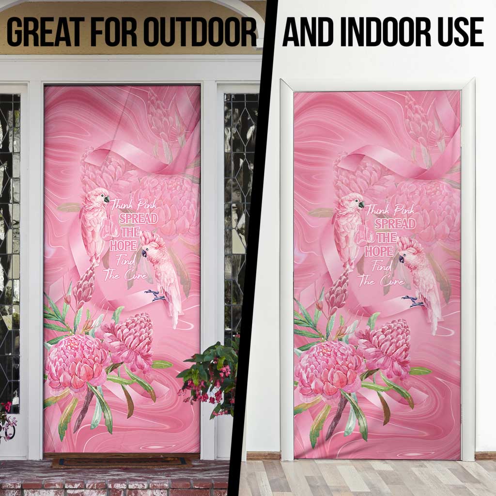 Australia Breast Cancer Awareness Door Cover Think Pink Cockatoos Ribbon - Aussie Hoodie