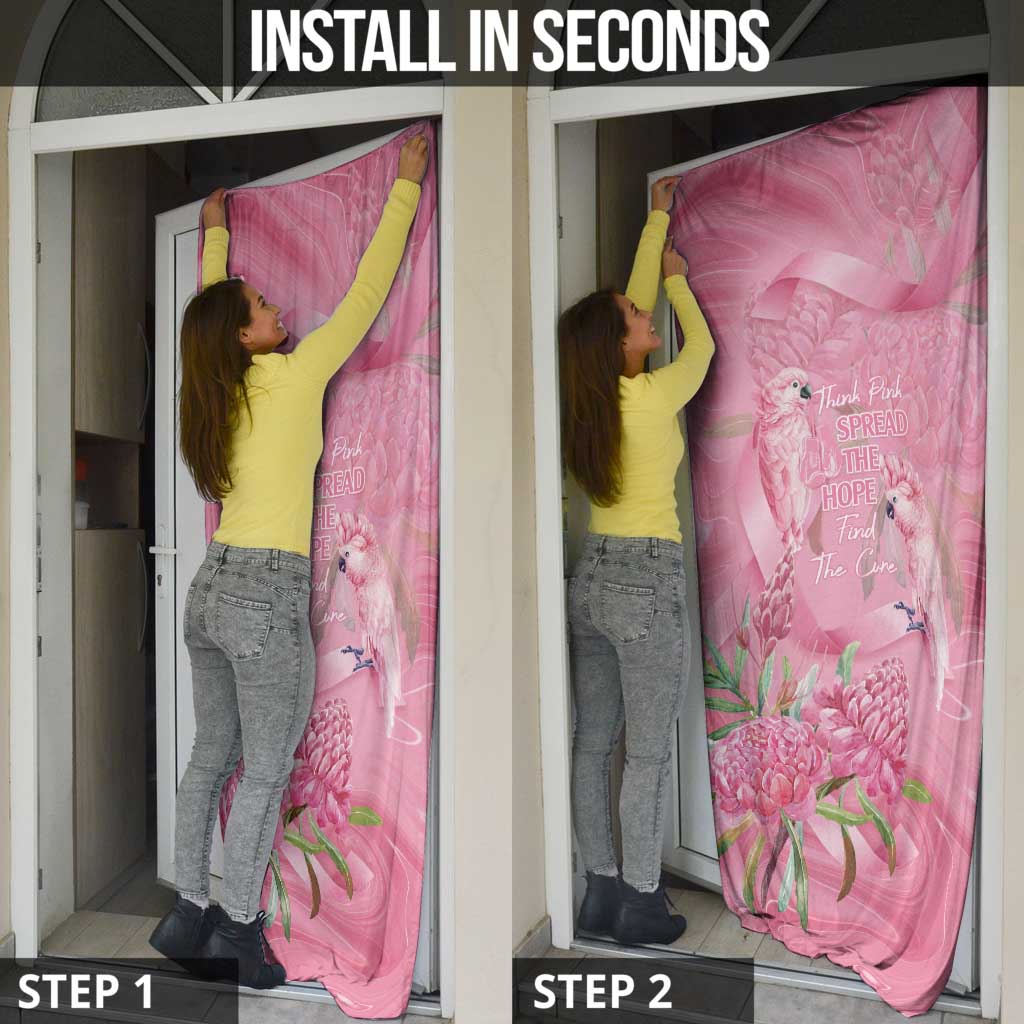 Australia Breast Cancer Awareness Door Cover Think Pink Cockatoos Ribbon - Aussie Hoodie