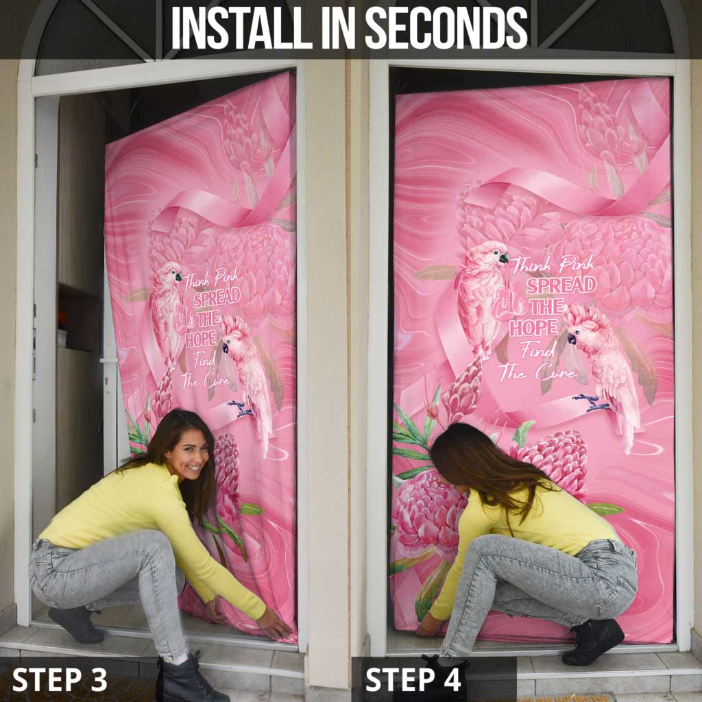 Australia Breast Cancer Awareness Door Cover Think Pink Cockatoos Ribbon - Aussie Hoodie