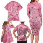 Australia Breast Cancer Awareness Family Matching Long Sleeve Bodycon Dress and Hawaiian Shirt Think Pink Cockatoos Ribbon - Aussie Hoodie