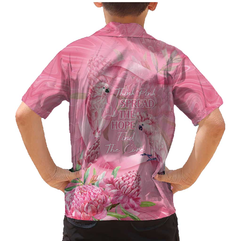 Australia Breast Cancer Awareness Family Matching Mermaid Dress and Hawaiian Shirt Think Pink Cockatoos Ribbon - Aussie Hoodie