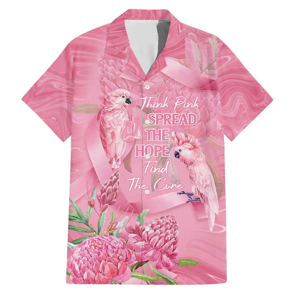 Australia Breast Cancer Awareness Family Matching Mermaid Dress and Hawaiian Shirt Think Pink Cockatoos Ribbon - Aussie Hoodie
