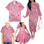 Australia Breast Cancer Awareness Family Matching Off The Shoulder Long Sleeve Dress and Hawaiian Shirt Think Pink Cockatoos Ribbon - Aussie Hoodie