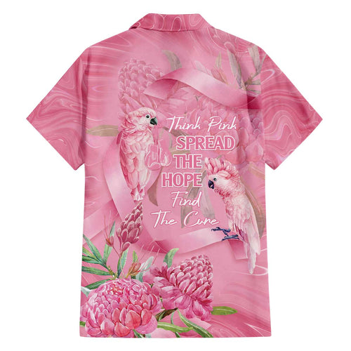 Australia Breast Cancer Awareness Family Matching Off The Shoulder Long Sleeve Dress and Hawaiian Shirt Think Pink Cockatoos Ribbon - Aussie Hoodie
