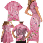 Australia Breast Cancer Awareness Family Matching Short Sleeve Bodycon Dress and Hawaiian Shirt Think Pink Cockatoos Ribbon - Aussie Hoodie