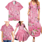 Australia Breast Cancer Awareness Family Matching Summer Maxi Dress and Hawaiian Shirt Think Pink Cockatoos Ribbon - Aussie Hoodie