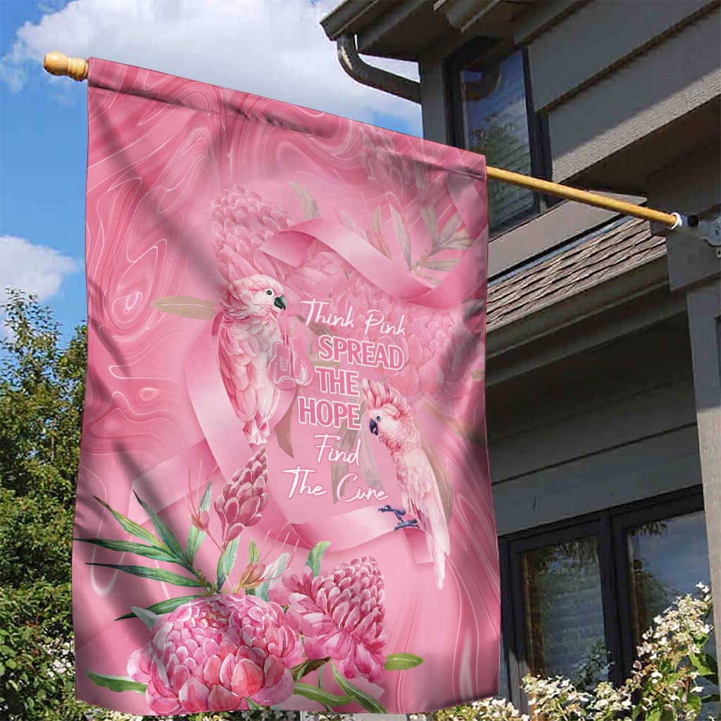 Australia Breast Cancer Awareness Garden Flag Think Pink Cockatoos Ribbon - Aussie Hoodie