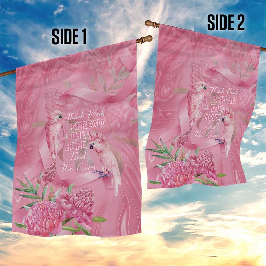 Australia Breast Cancer Awareness Garden Flag Think Pink Cockatoos Ribbon - Aussie Hoodie