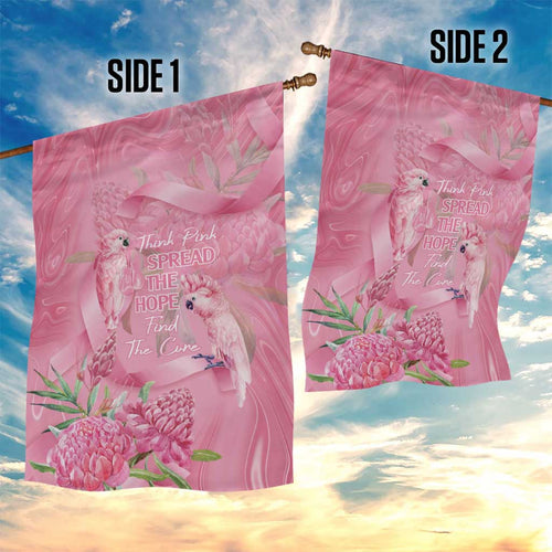 Australia Breast Cancer Awareness Garden Flag Think Pink Cockatoos Ribbon - Aussie Hoodie