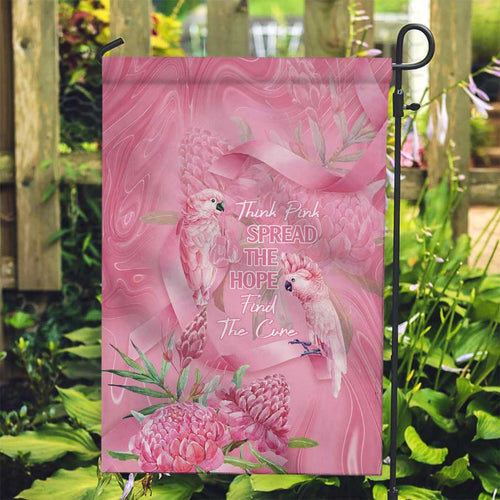 Australia Breast Cancer Awareness Garden Flag Think Pink Cockatoos Ribbon - Aussie Hoodie