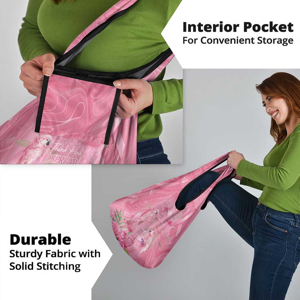 Australia Breast Cancer Awareness Grocery Bag Think Pink Cockatoos Ribbon - Aussie Hoodie