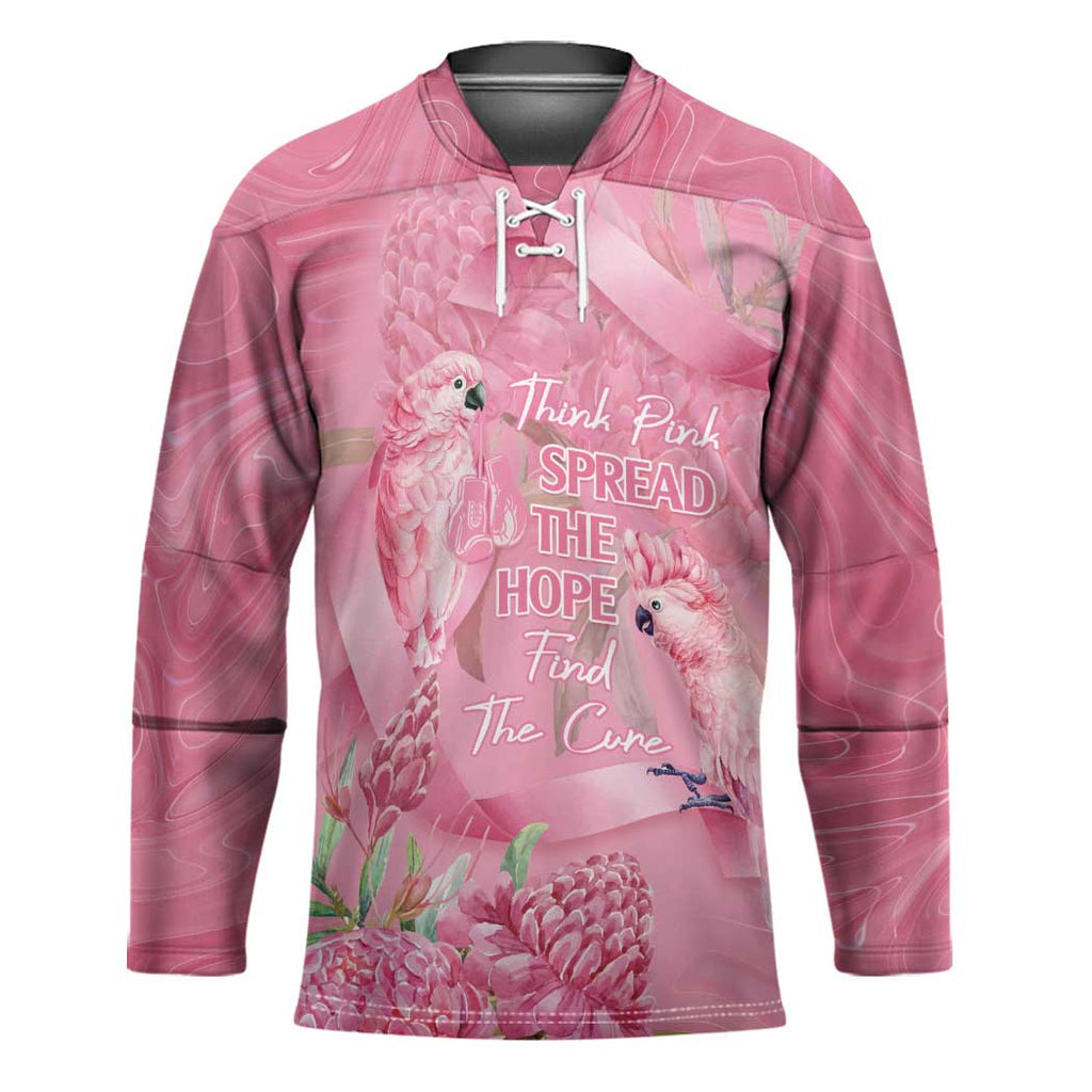 Australia Breast Cancer Awareness Hockey Jersey Think Pink Cockatoos Ribbon - Aussie Hoodie