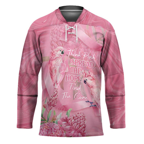 Australia Breast Cancer Awareness Hockey Jersey Think Pink Cockatoos Ribbon - Aussie Hoodie
