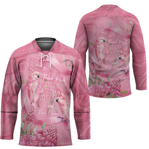 Australia Breast Cancer Awareness Hockey Jersey Think Pink Cockatoos Ribbon - Aussie Hoodie