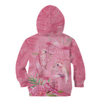 Australia Breast Cancer Awareness Kid Hoodie Think Pink Cockatoos Ribbon - Aussie Hoodie