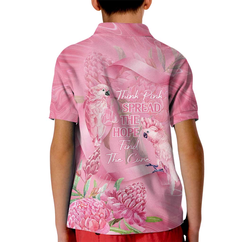 Australia Breast Cancer Awareness Kid Polo Shirt Think Pink Cockatoos Ribbon - Aussie Hoodie