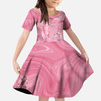 Australia Breast Cancer Awareness Kid Short Sleeve Dress Think Pink Cockatoos Ribbon - Aussie Hoodie