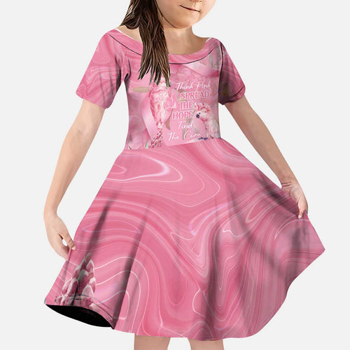 Australia Breast Cancer Awareness Kid Short Sleeve Dress Think Pink Cockatoos Ribbon - Aussie Hoodie