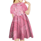 Australia Breast Cancer Awareness Kid Short Sleeve Dress Think Pink Cockatoos Ribbon - Aussie Hoodie