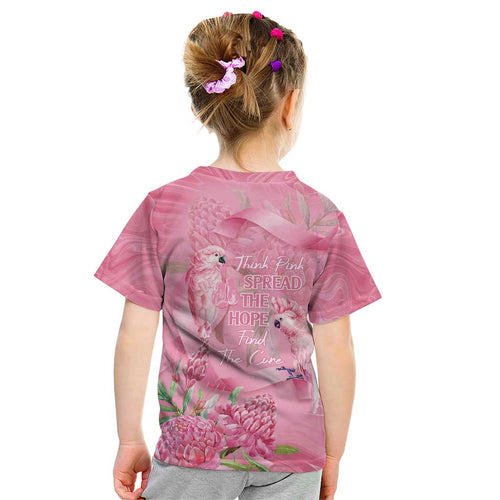 Australia Breast Cancer Awareness Kid T Shirt Think Pink Cockatoos Ribbon - Aussie Hoodie