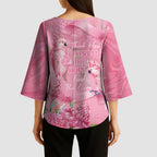 Australia Breast Cancer Awareness Kimono Sleeve Blouse Think Pink Cockatoos Ribbon - Aussie Hoodie