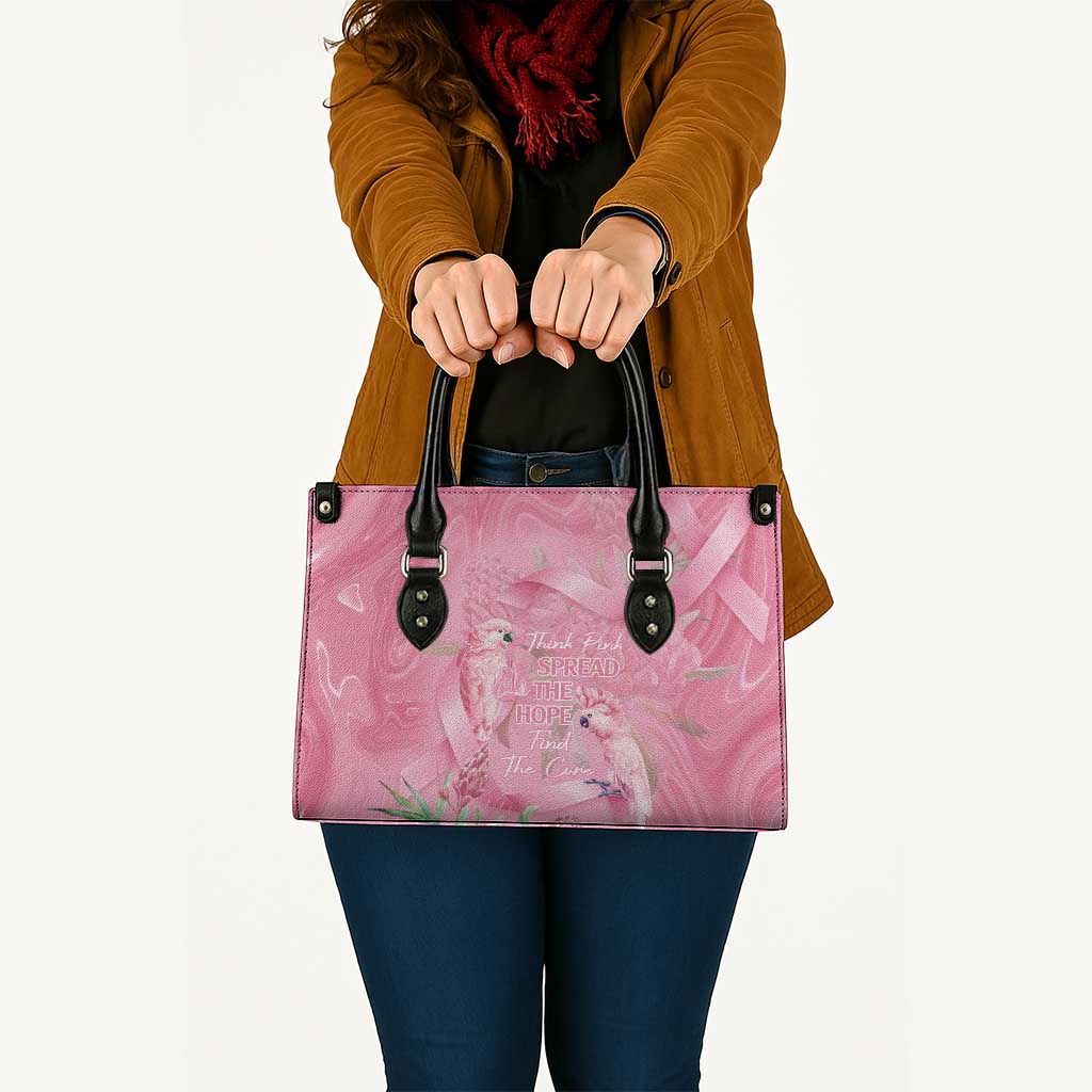 Australia Breast Cancer Awareness Leather Bag Think Pink Cockatoos Ribbon - Aussie Hoodie