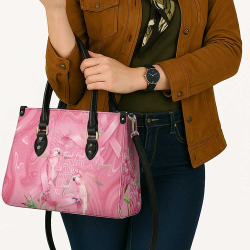 Australia Breast Cancer Awareness Leather Bag Think Pink Cockatoos Ribbon - Aussie Hoodie