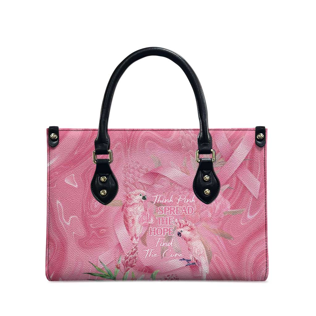 Australia Breast Cancer Awareness Leather Bag Think Pink Cockatoos Ribbon - Aussie Hoodie