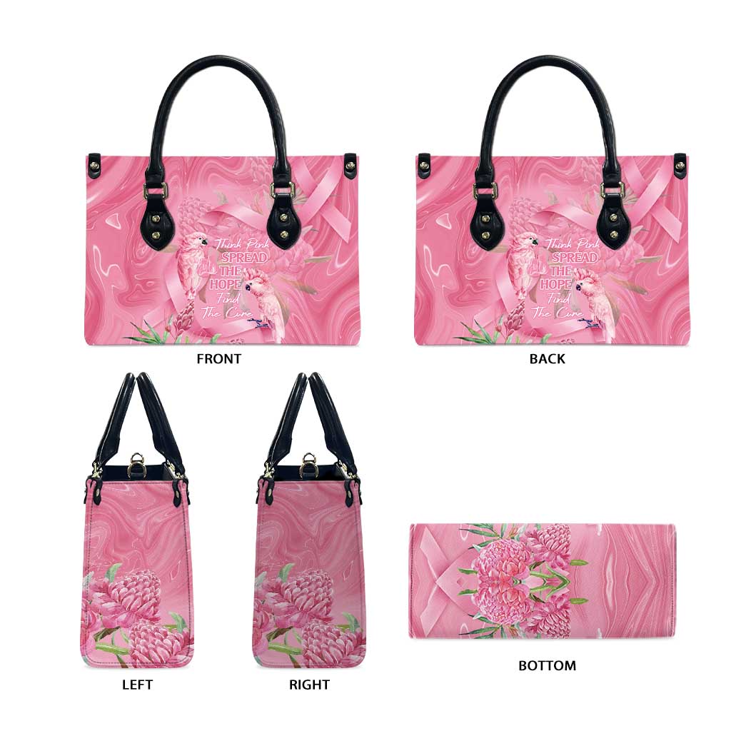 Australia Breast Cancer Awareness Leather Bag Think Pink Cockatoos Ribbon - Aussie Hoodie