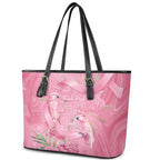 Australia Breast Cancer Awareness Leather Tote Bag Think Pink Cockatoos Ribbon - Aussie Hoodie