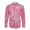 Australia Breast Cancer Awareness Long Sleeve Button Shirt Think Pink Cockatoos Ribbon - Aussie Hoodie