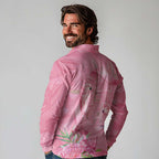 Australia Breast Cancer Awareness Long Sleeve Polo Shirt Think Pink Cockatoos Ribbon - Aussie Hoodie