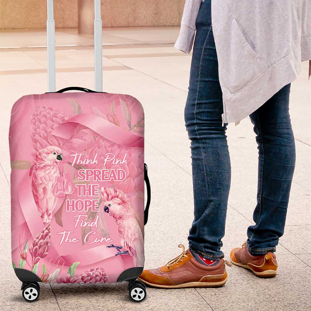 Australia Breast Cancer Awareness Luggage Cover Think Pink Cockatoos Ribbon - Aussie Hoodie
