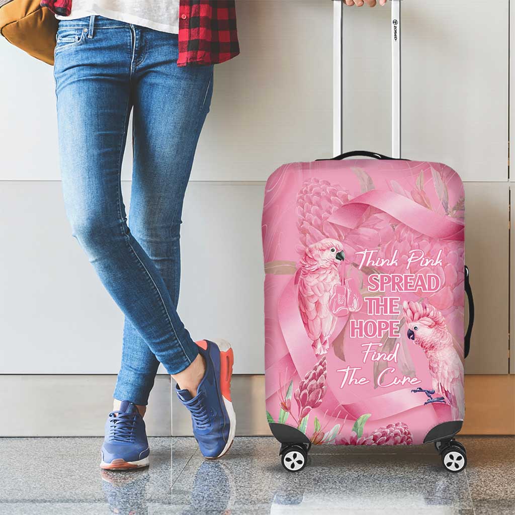 Australia Breast Cancer Awareness Luggage Cover Think Pink Cockatoos Ribbon - Aussie Hoodie