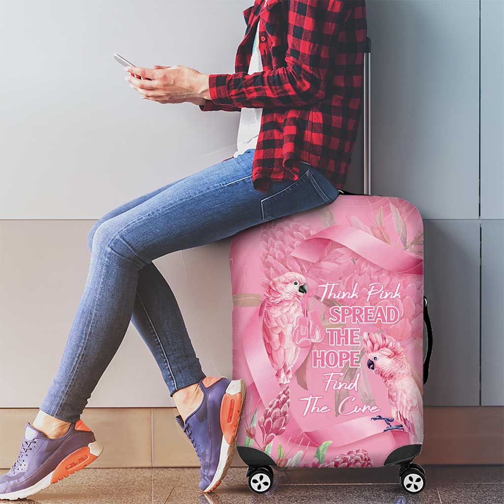Australia Breast Cancer Awareness Luggage Cover Think Pink Cockatoos Ribbon - Aussie Hoodie