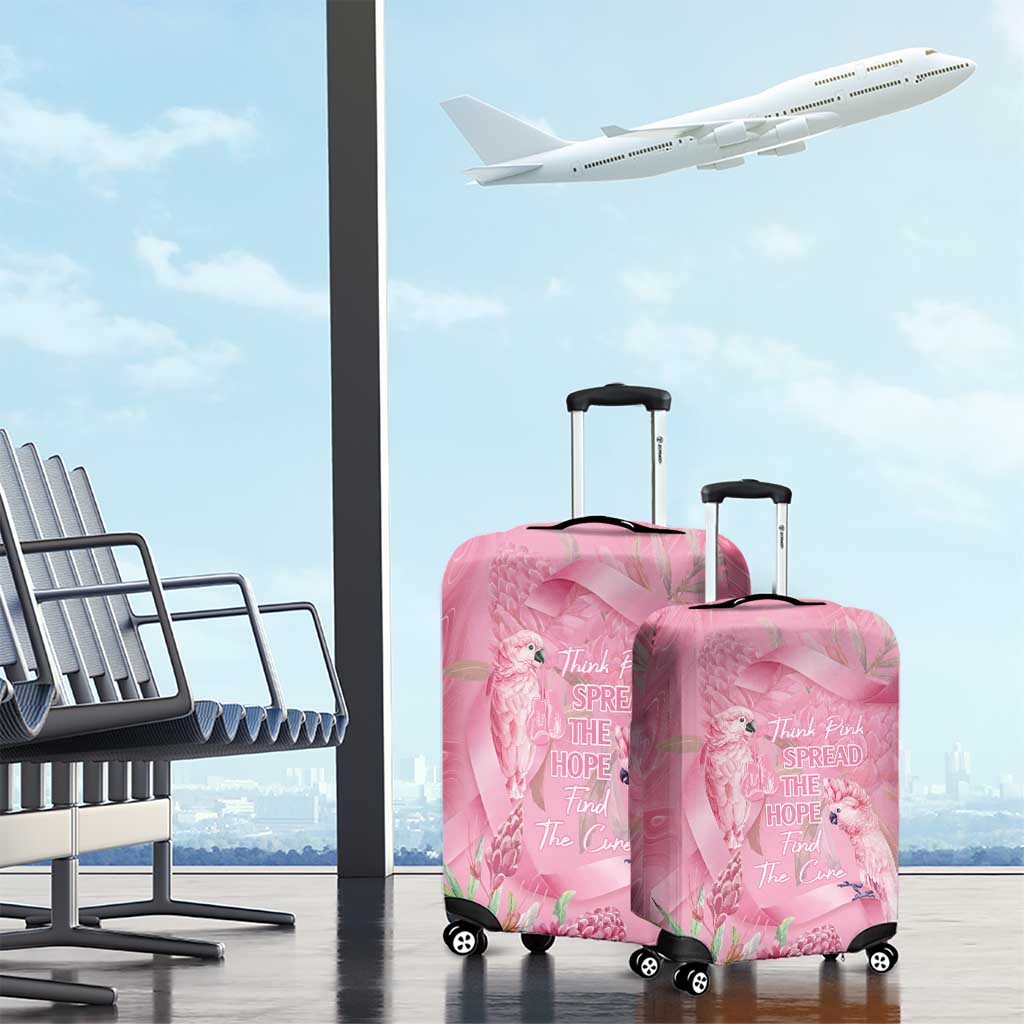 Australia Breast Cancer Awareness Luggage Cover Think Pink Cockatoos Ribbon - Aussie Hoodie