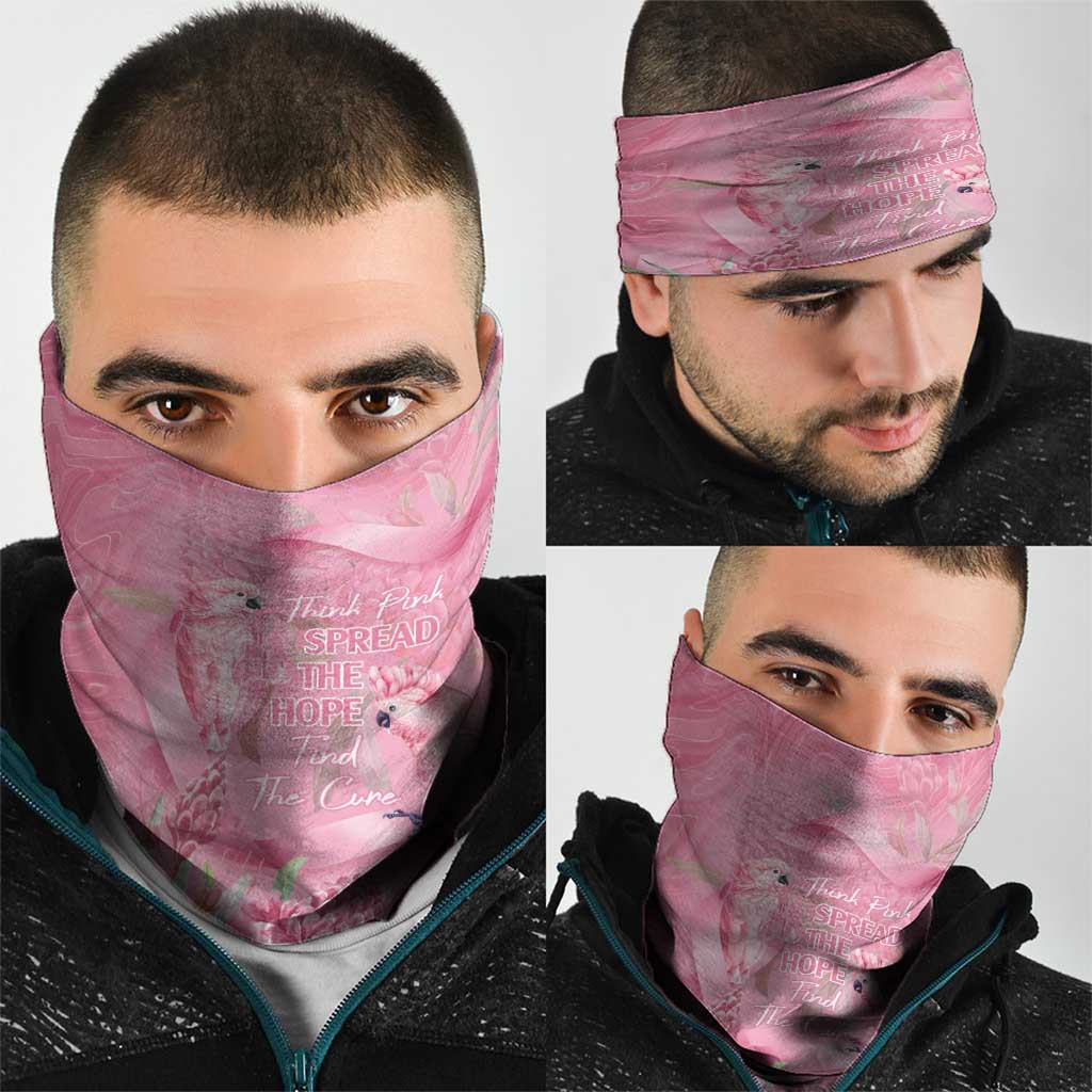 Australia Breast Cancer Awareness Neck Gaiter Think Pink Cockatoos Ribbon - Aussie Hoodie