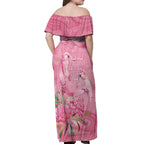 Australia Breast Cancer Awareness Off Shoulder Maxi Dress Think Pink Cockatoos Ribbon - Aussie Hoodie