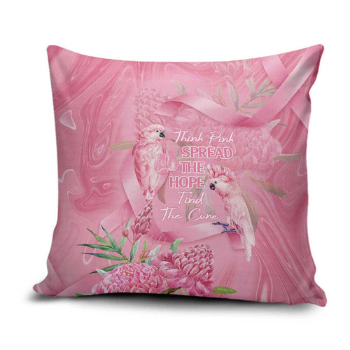 Australia Breast Cancer Awareness Pillow Cover Think Pink Cockatoos Ribbon - Aussie Hoodie