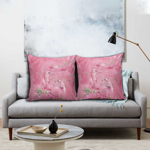 Australia Breast Cancer Awareness Pillow Cover Think Pink Cockatoos Ribbon - Aussie Hoodie