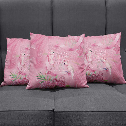 Australia Breast Cancer Awareness Pillow Cover Think Pink Cockatoos Ribbon - Aussie Hoodie