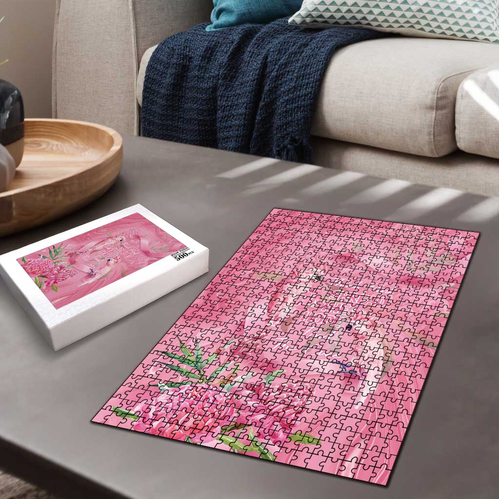 Australia Breast Cancer Awareness Puzzle Think Pink Cockatoos Ribbon - Aussie Hoodie