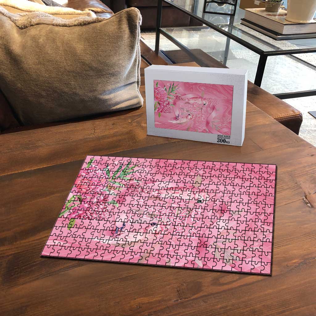 Australia Breast Cancer Awareness Puzzle Think Pink Cockatoos Ribbon - Aussie Hoodie