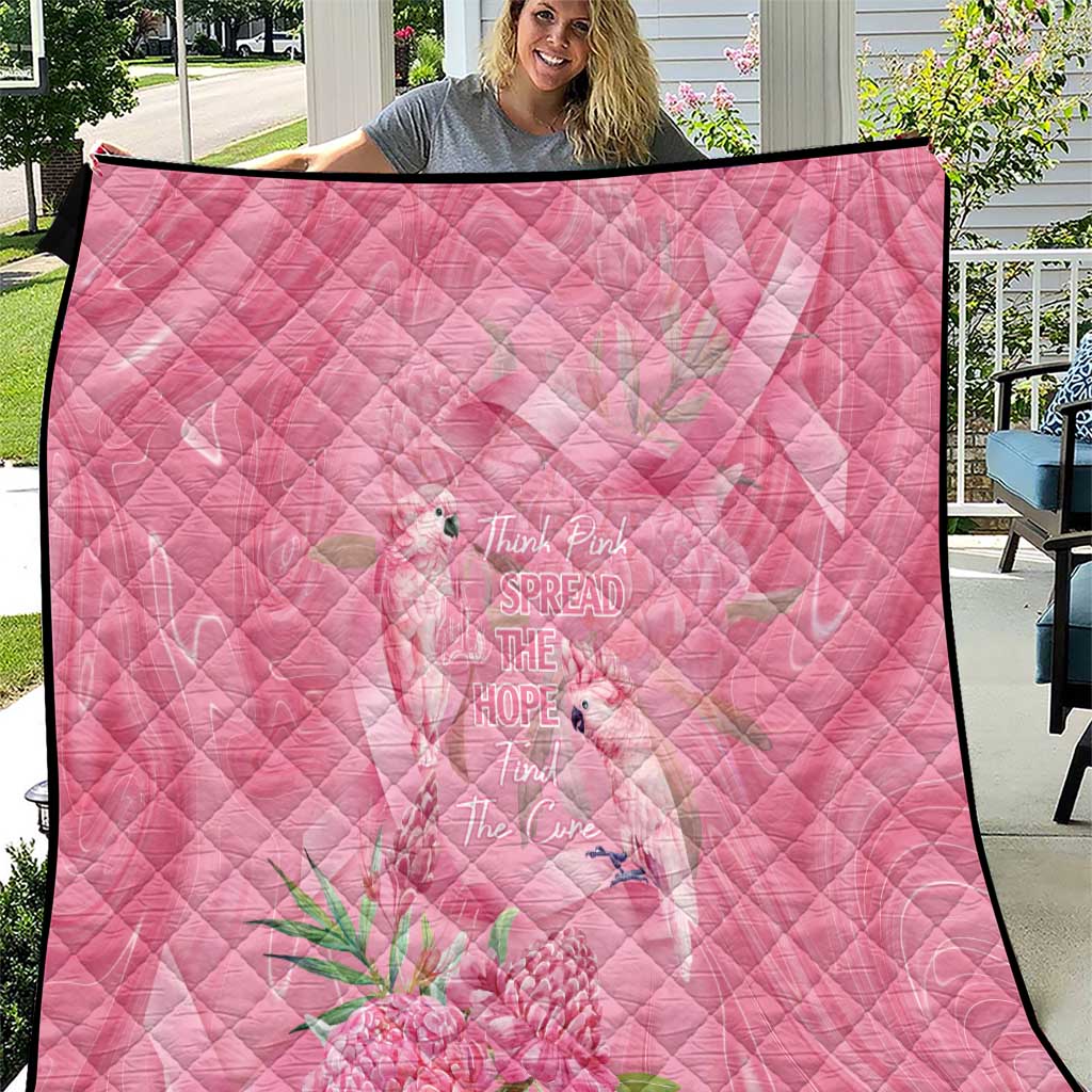 Australia Breast Cancer Awareness Quilt Think Pink Cockatoos Ribbon - Aussie Hoodie